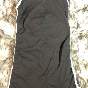 Fashion Nova Black Sleeveless Romper with White Trim